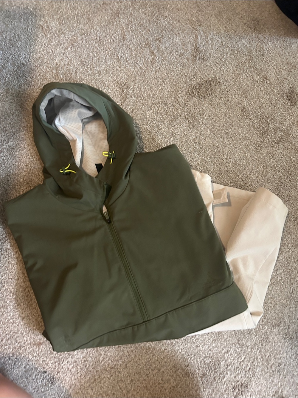 Men’s Olive Green Hooded Jacket - Lightweight Zip Pullover